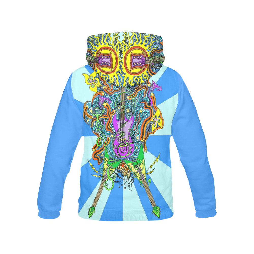 Trippy Guitar (Doodle Series) All Over Print Hoodie for Men (USA Size) (Model H13)