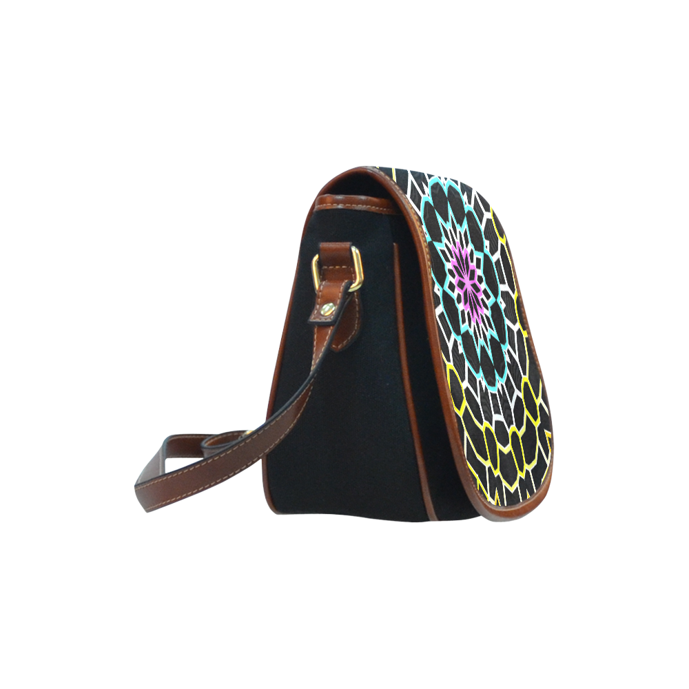 Live Line Mandala Saddle Bag/Small (Model 1649)(Flap Customization)