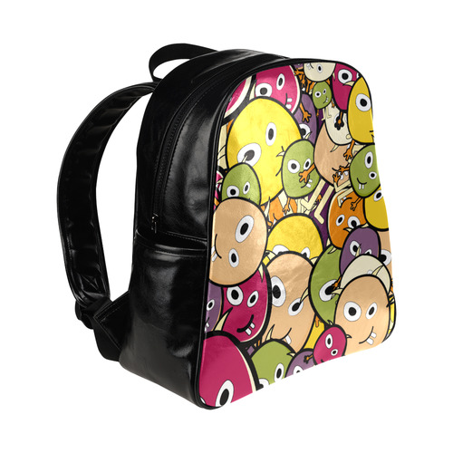 monster colorful doodle Multi-Pockets Backpack (Model 1636)