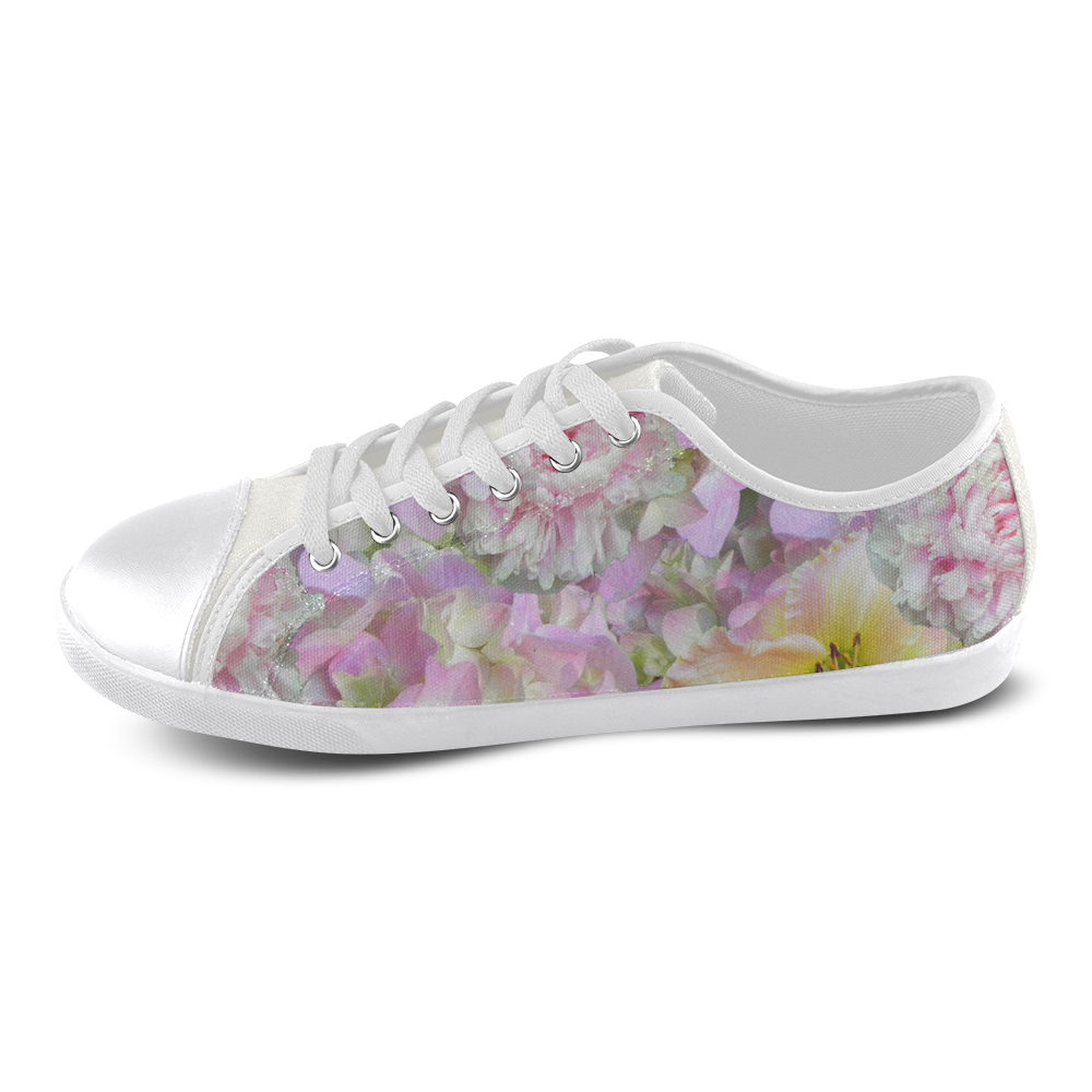 Spring Petal Love Men's Canvas Shoes (Model 016)