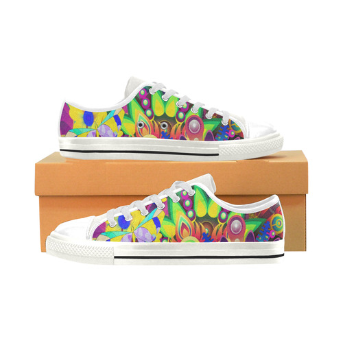 Abstract Pop Neon Fantasy Men's Classic Canvas Shoes (Model 018)
