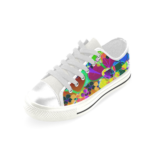 Abstract Pop Neon Flowers Men's Classic Canvas Shoes (Model 018)