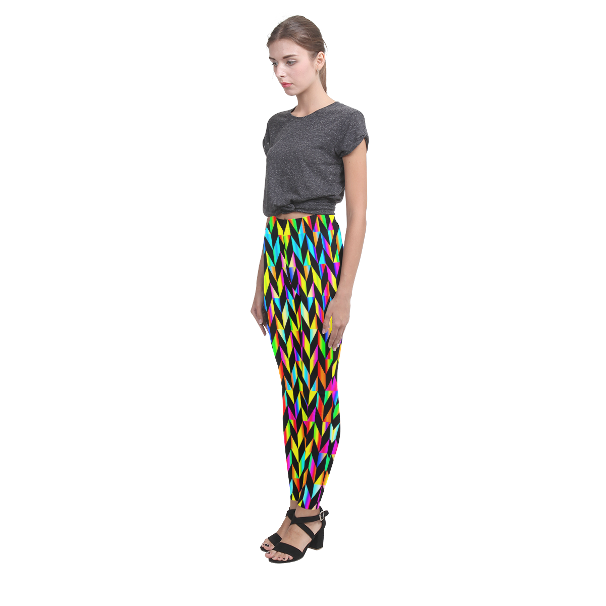 Neon Rainbow Polygon Cassandra Women's Leggings (Model L01)