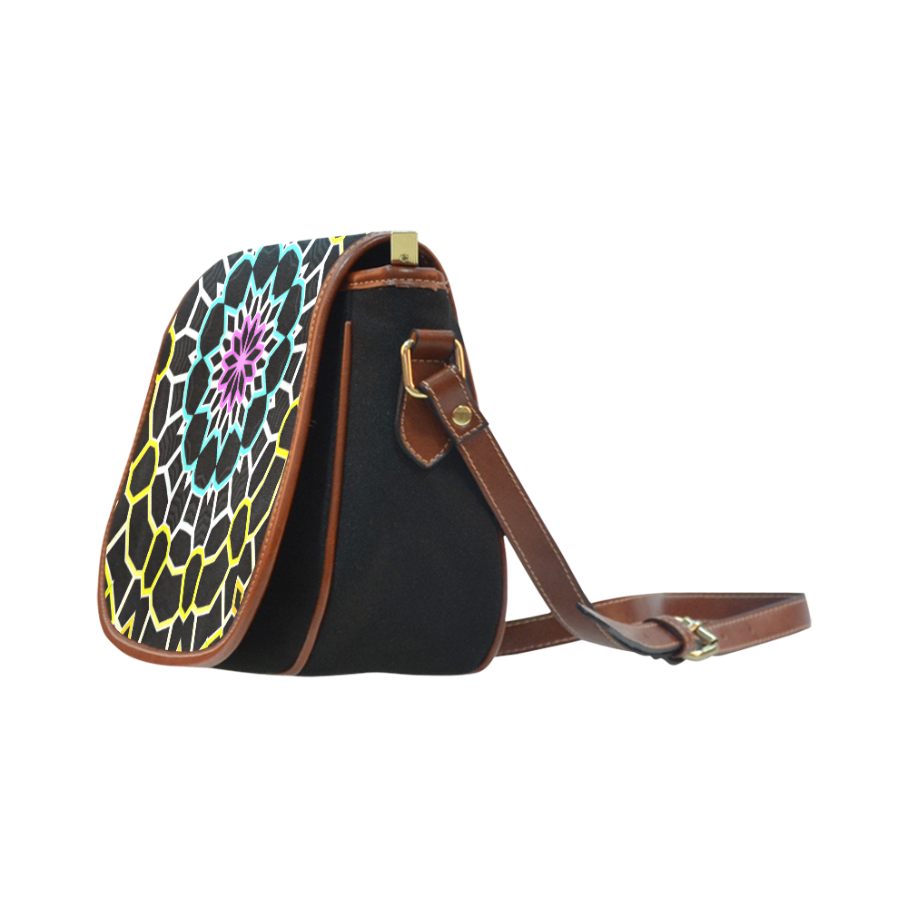 Live Line Mandala Saddle Bag/Small (Model 1649)(Flap Customization)