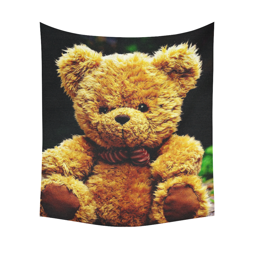 adorable Teddy 2 by FeelGood Cotton Linen Wall Tapestry 51"x 60"