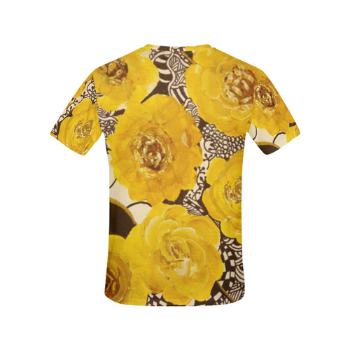 Yellow Rose Zentangle All Over Print T-Shirt for Women (USA Size) (Model T40)