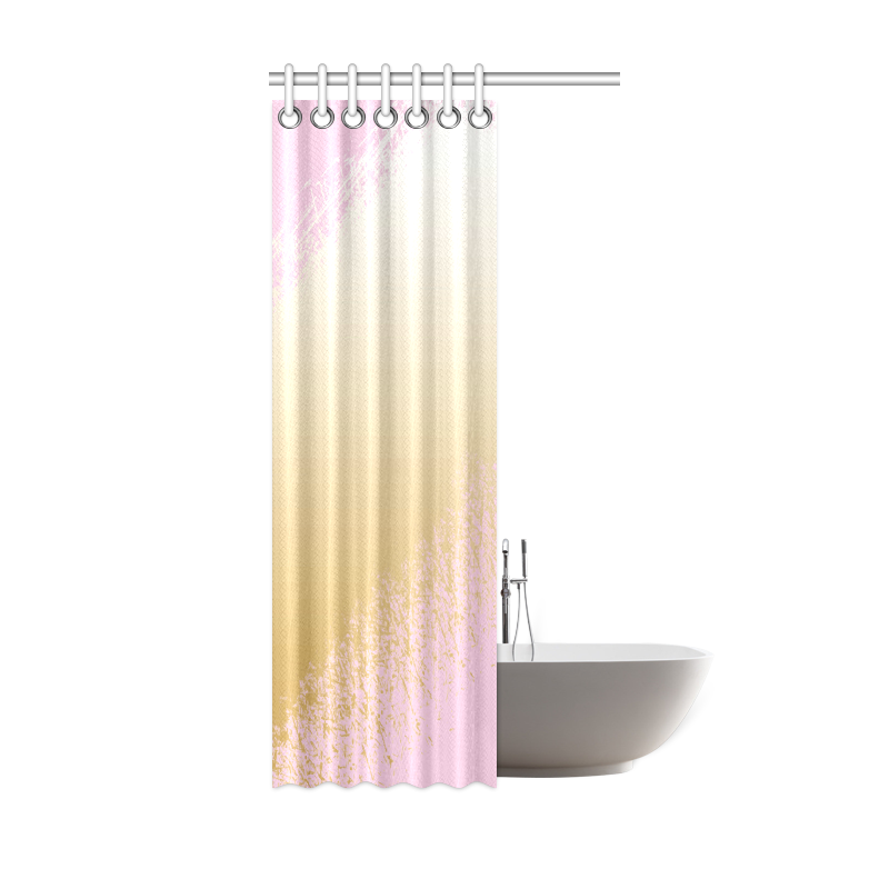 Pink White Gold Watercolor Paint Shower Curtain 36"x72"
