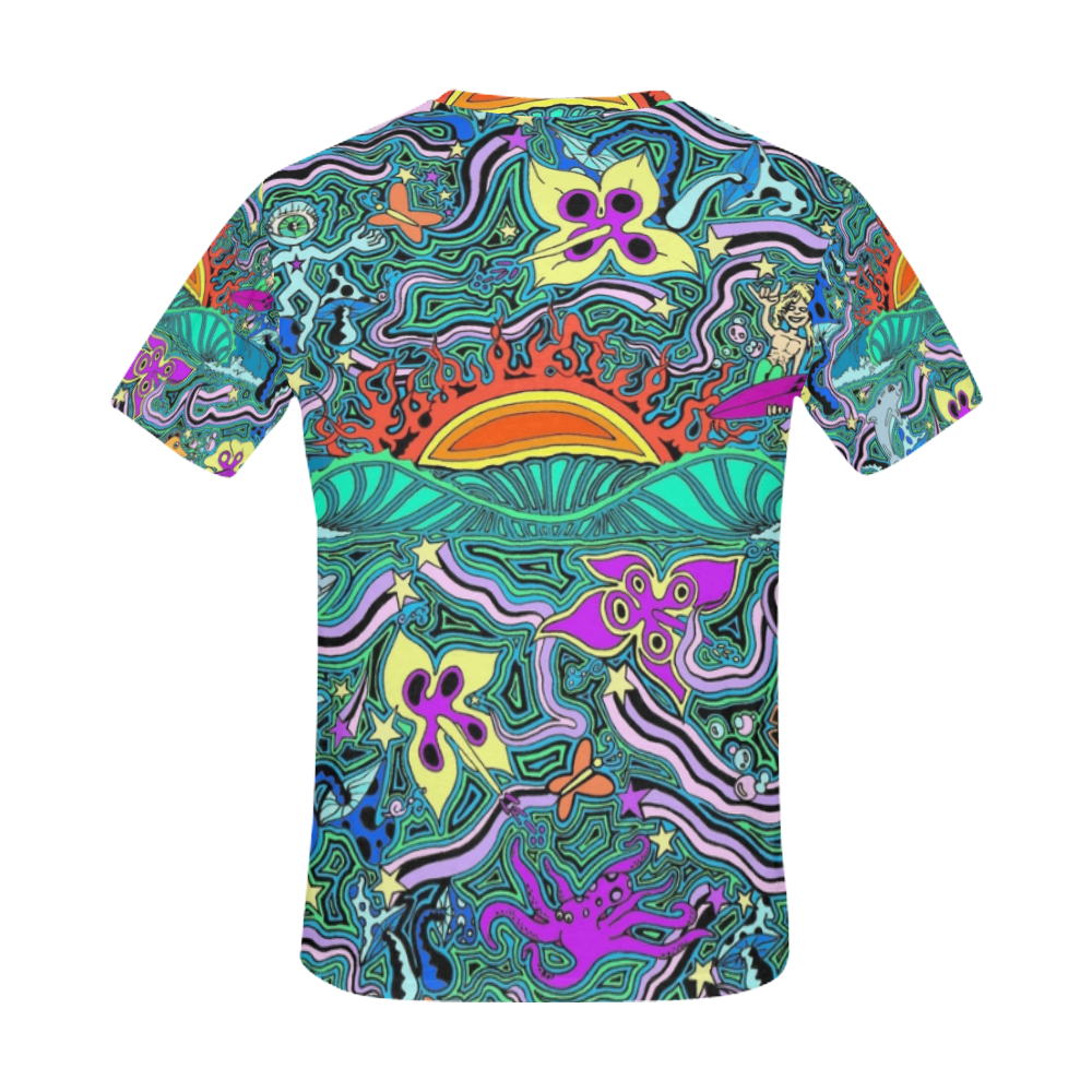 Seascape (Doodle Series) All Over Print T-Shirt for Men (USA Size) (Model T40)