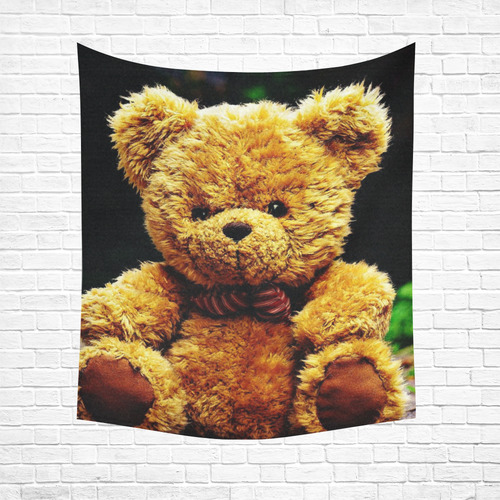 adorable Teddy 2 by FeelGood Cotton Linen Wall Tapestry 51"x 60"