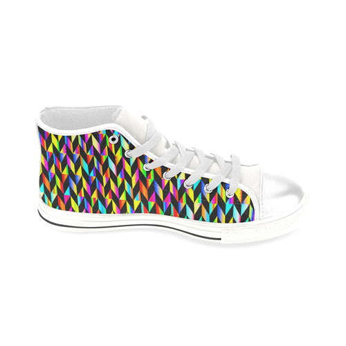 Neon Rainbow Polygon Men’s Classic High Top Canvas Shoes (Model 017)