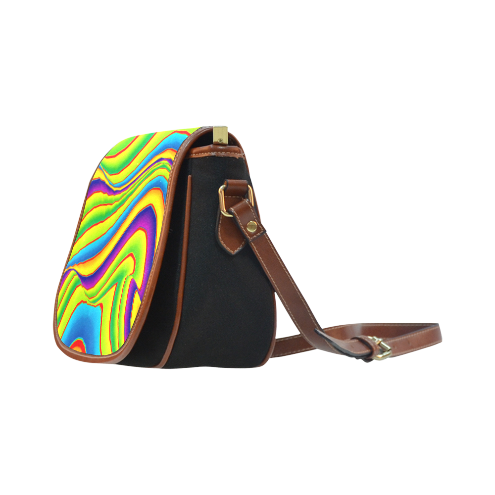 Summer Wave Colors Saddle Bag/Small (Model 1649)(Flap Customization)
