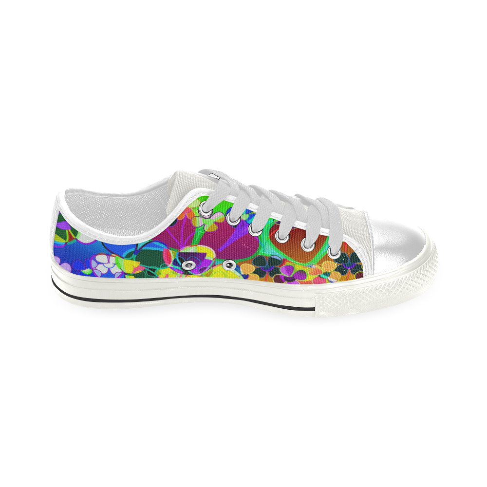 Abstract Pop Neon Flowers Men's Classic Canvas Shoes (Model 018)