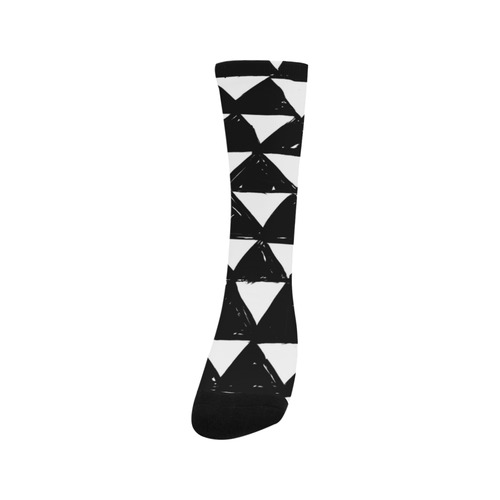 black and white doodle triangles Trouser Socks