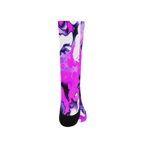pink purple white abstract Trouser Socks