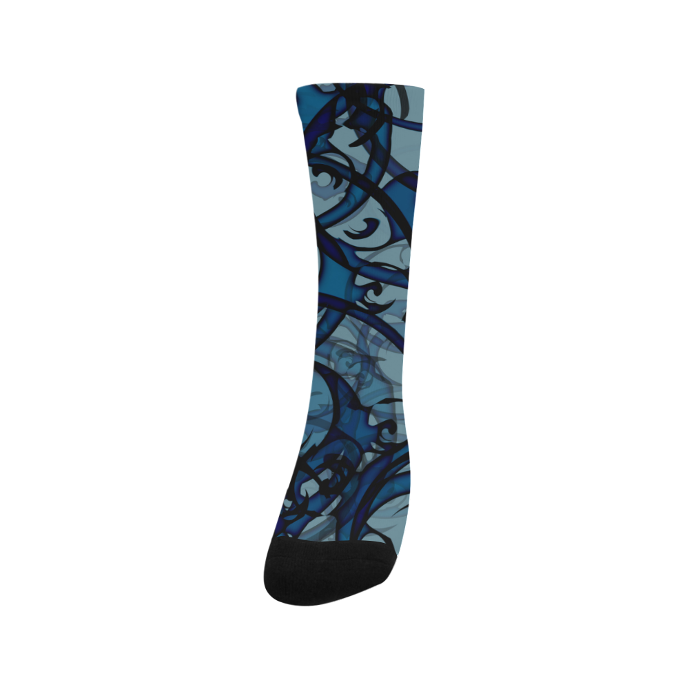 black and blue abstract Trouser Socks