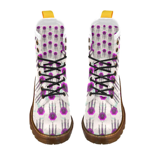 Ice Flower Pop Art High Grade PU Leather Martin Boots For Women Model 402H
