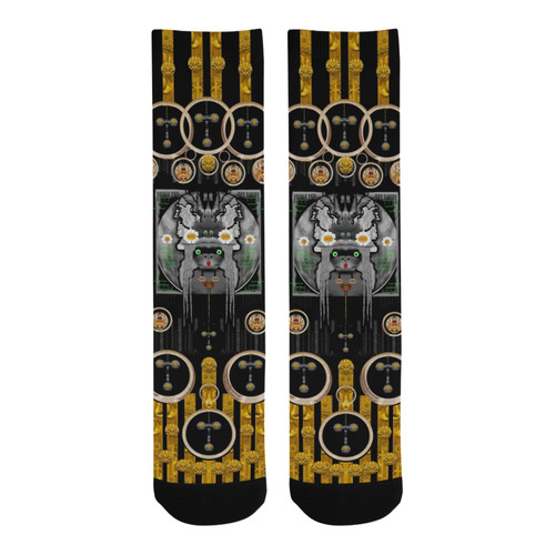 Foxy panda lady with bat and hat in the forest Trouser Socks
