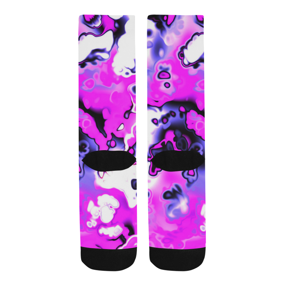 pink purple white abstract Trouser Socks