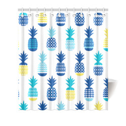 Pineapples Summer Fun Fruit Pattern Shower Curtain 66"x72"