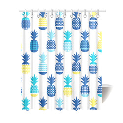Pineapples Summer Fun Fruit Pattern Shower Curtain 69"x84"