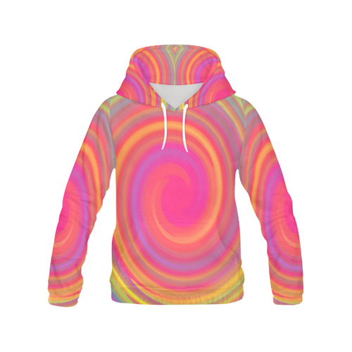Rainbow Swirls All Over Print Hoodie for Women (USA Size) (Model H13)