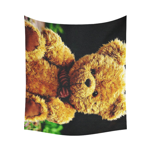 adorable Teddy 2 by FeelGood Cotton Linen Wall Tapestry 60"x 51"