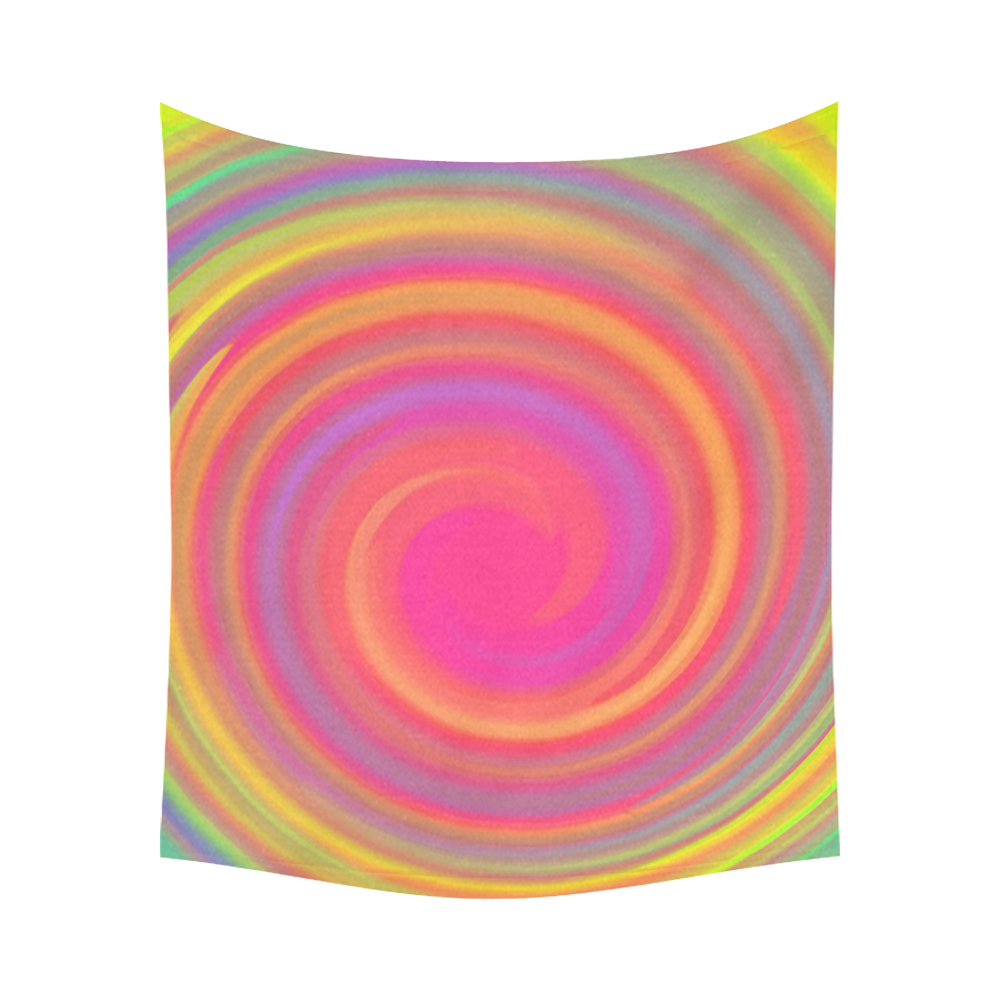 Rainbow Swirls Cotton Linen Wall Tapestry 60"x 51"