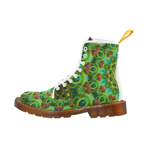 green peacock feathers mandala Martin Boots For Women Model 1203H