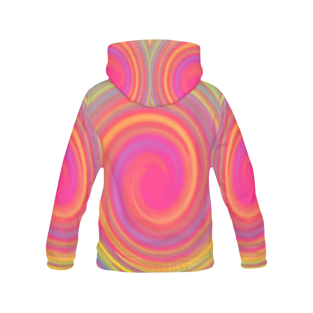 Rainbow Swirls All Over Print Hoodie for Women (USA Size) (Model H13)