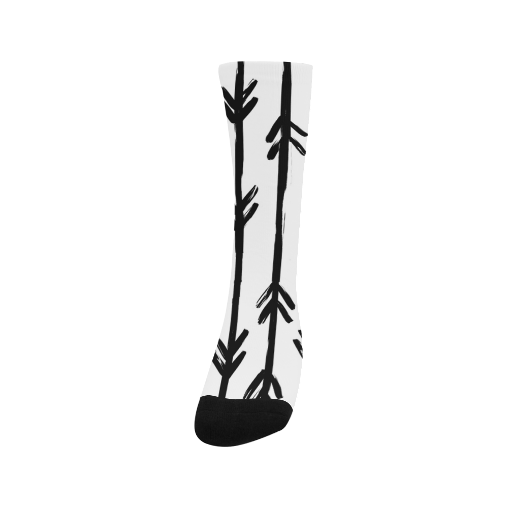 black and white doodle arrows Trouser Socks