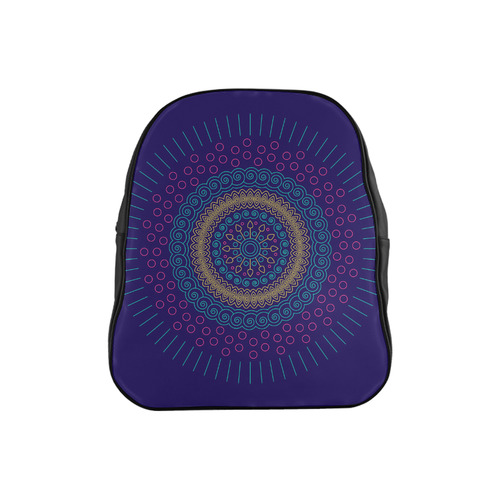 blue mandala circular School Backpack (Model 1601)(Small)