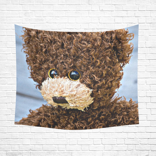 adorable Teddy 3 by FeelGood Cotton Linen Wall Tapestry 60"x 51"