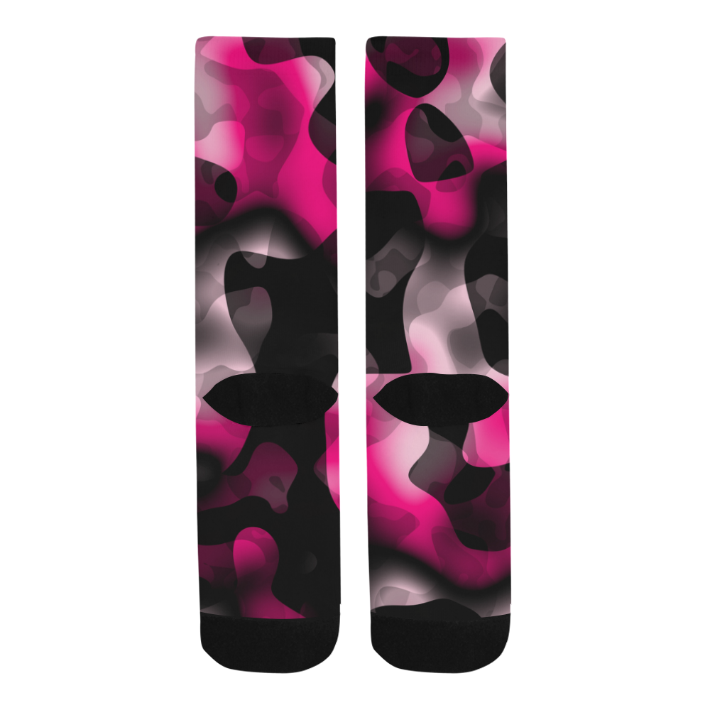 hot pink and black 2 Trouser Socks