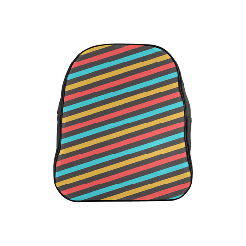 retro stripe School Backpack (Model 1601)(Small)