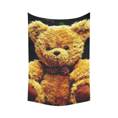 adorable Teddy 2 by FeelGood Cotton Linen Wall Tapestry 60"x 90"