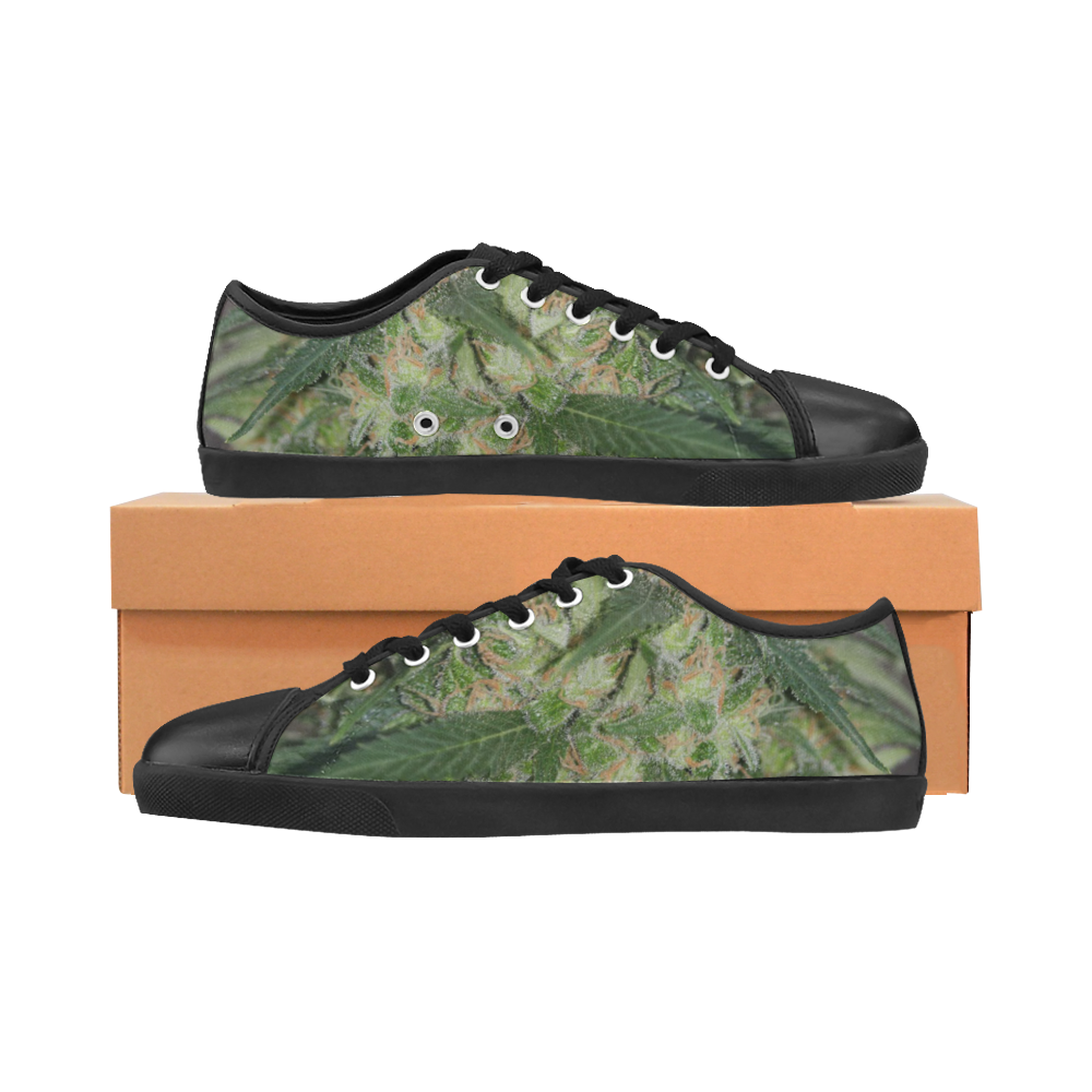 Green Crack Men's Canvas Shoes (Model 016)
