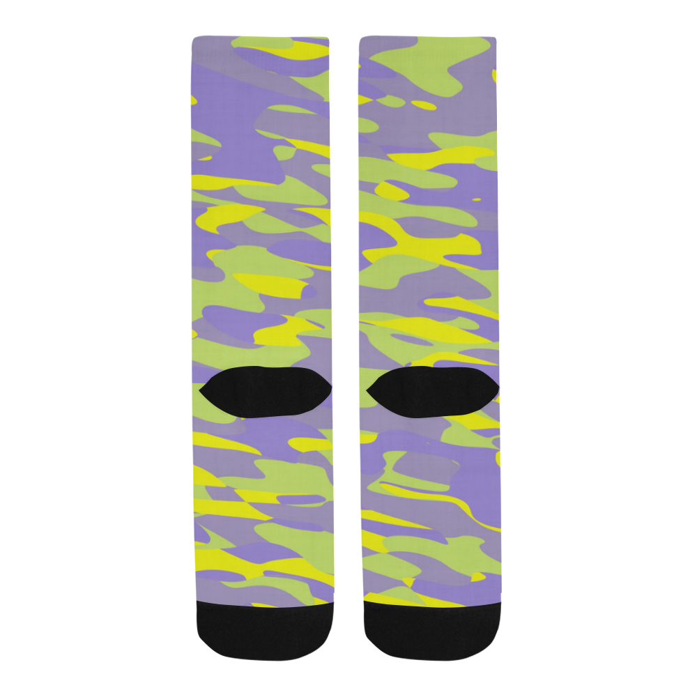 purple yellow and green camo Trouser Socks