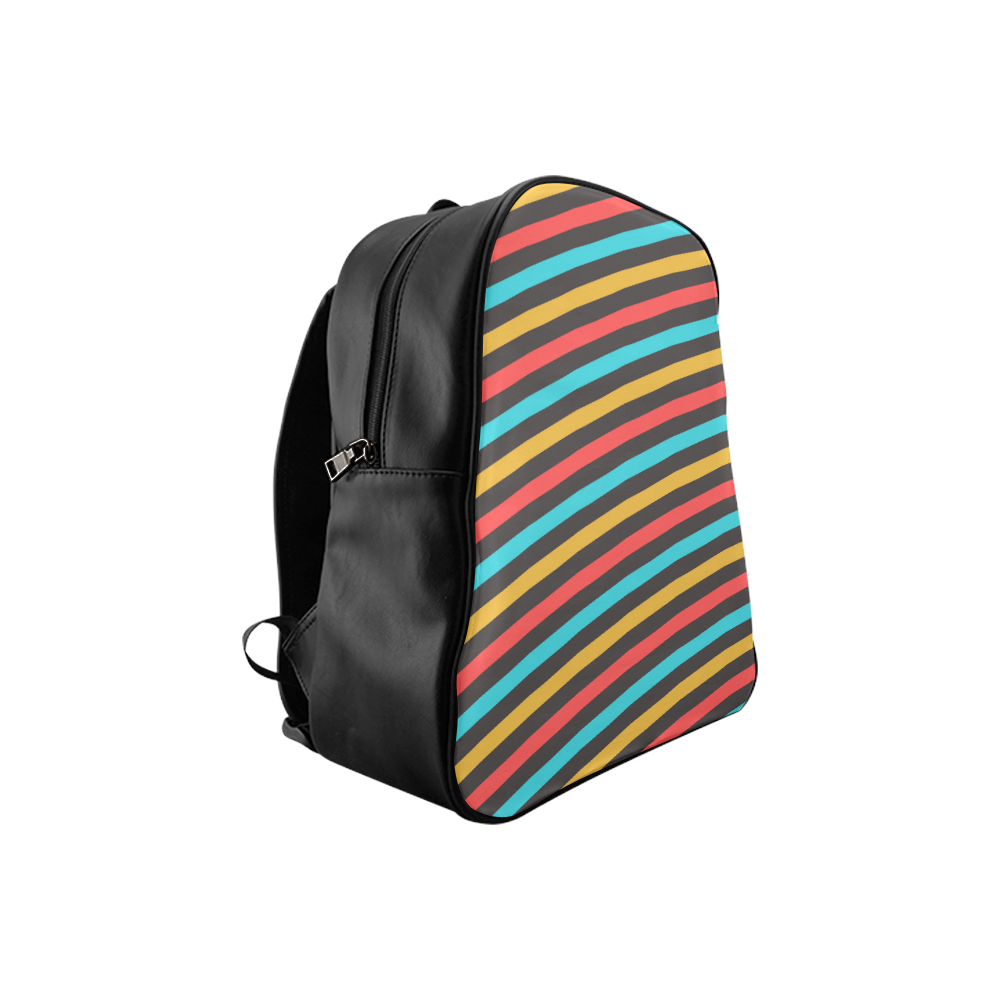 retro stripe School Backpack (Model 1601)(Small)