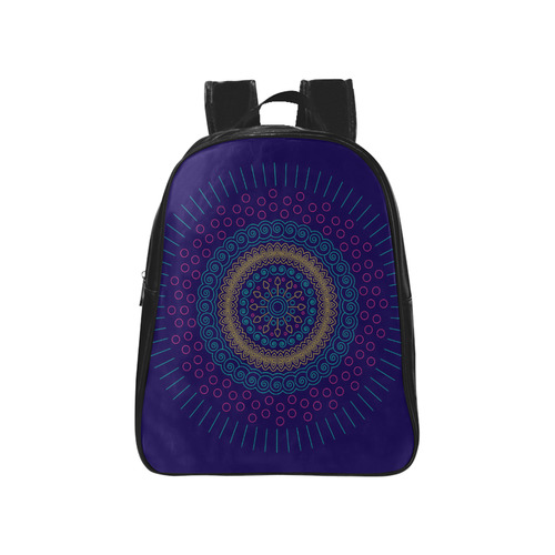 blue mandala circular School Backpack (Model 1601)(Small)