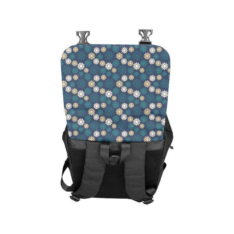 Blue Symbolic Camomiles Floral Casual Shoulders Backpack (Model 1623)