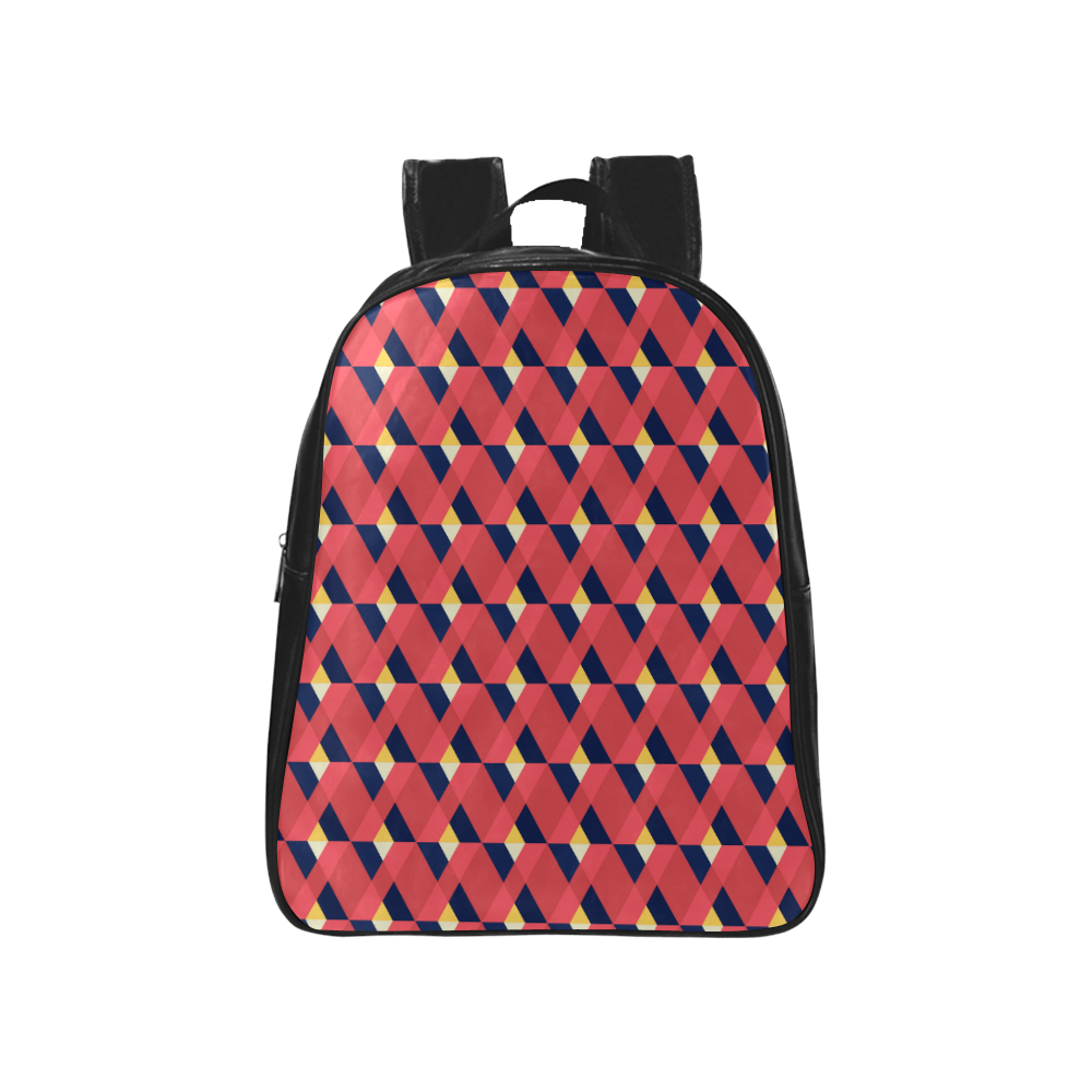 red triangle tile ceramic School Backpack (Model 1601)(Small)