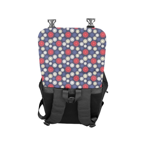 Red Symbolic Camomiles Floral Casual Shoulders Backpack (Model 1623)