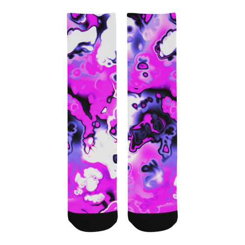 pink purple white abstract Trouser Socks