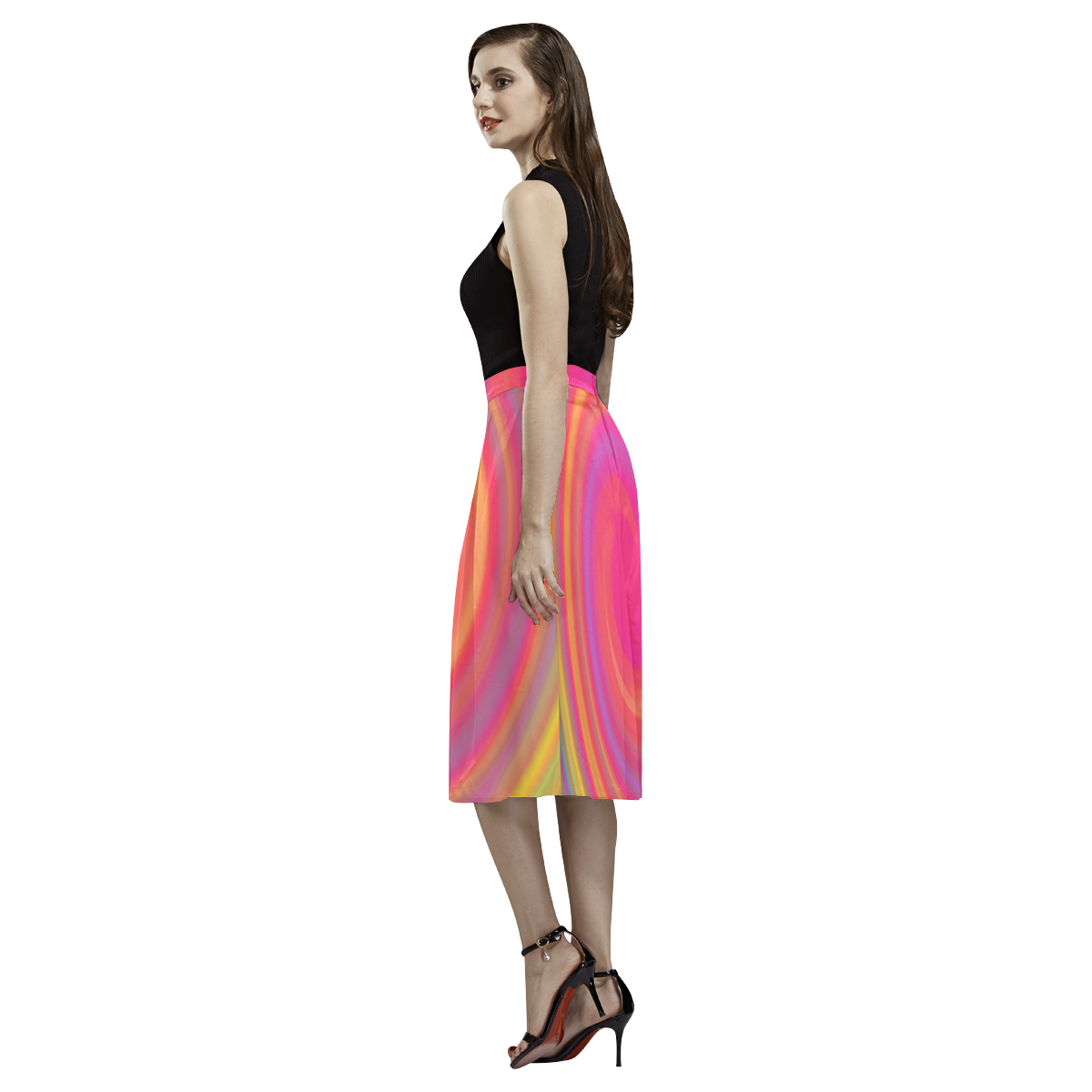 Rainbow Swirls Aoede Crepe Skirt (Model D16)