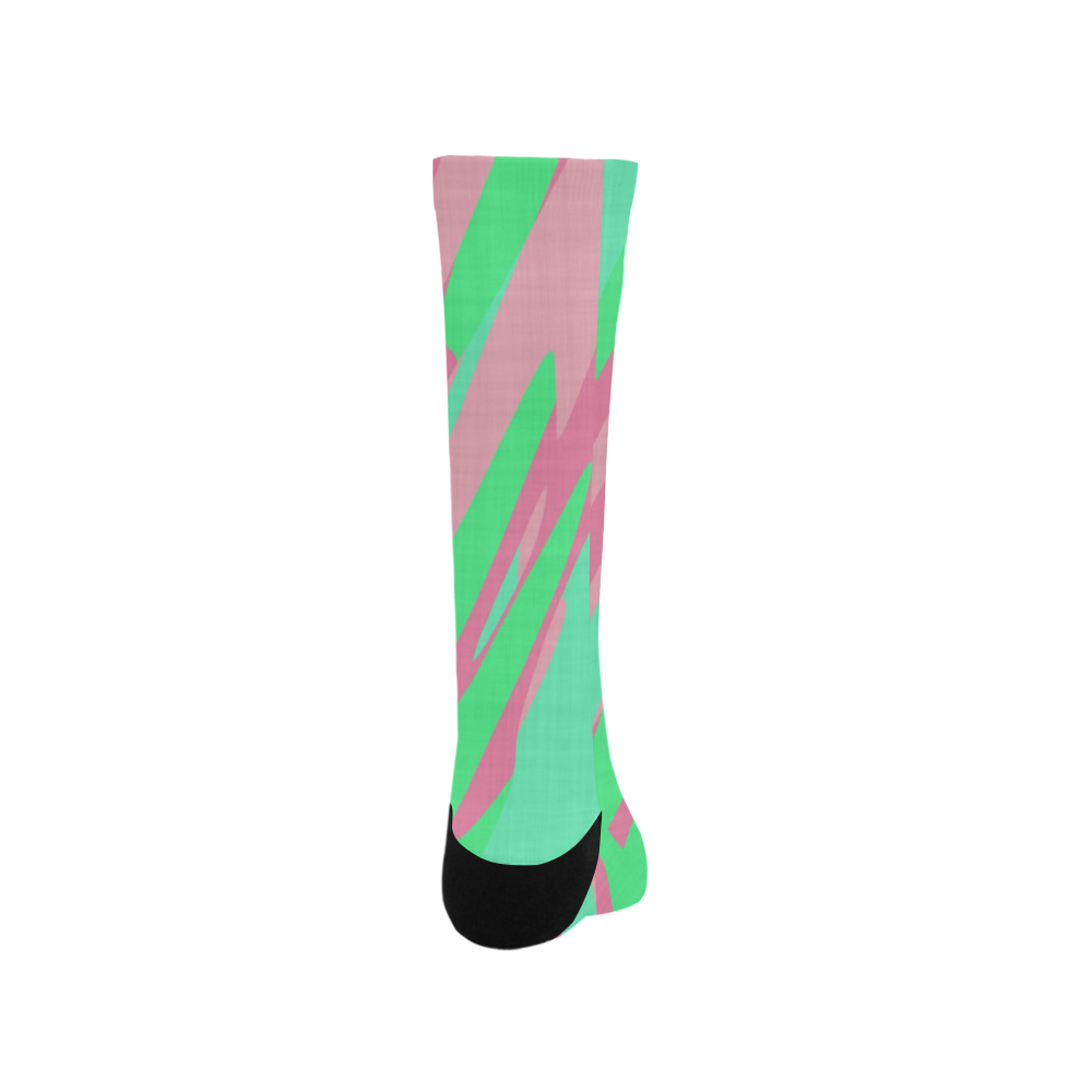 pink and green camo abstract Trouser Socks