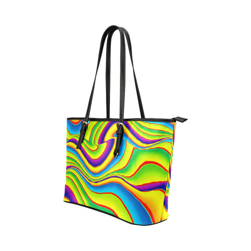 Summer Wave Colors Leather Tote Bag/Small (Model 1651)