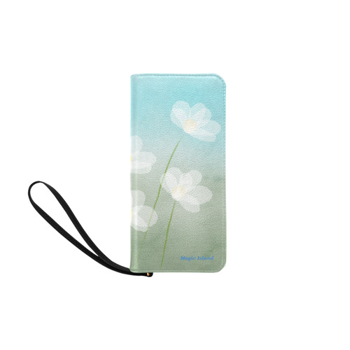 White Flowers. Inspired by the Magic Island of Gotland. Women's Clutch Purse (Model 1637)