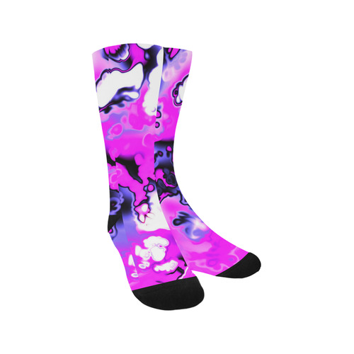 pink purple white abstract Trouser Socks