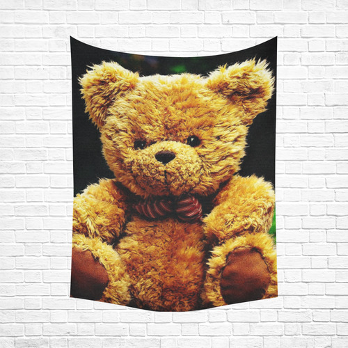 adorable Teddy 2 by FeelGood Cotton Linen Wall Tapestry 60"x 80"