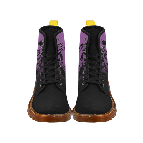 Trick Or Treat in the Graveyard Purple Men's Boots Martin Boots For Men Model 1203H